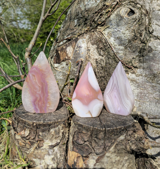 Pink Flower Agate Crystal