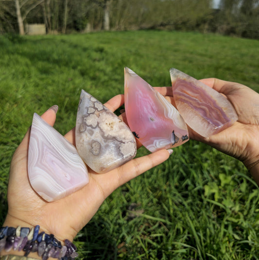 Pink Flower Agate Crystal
