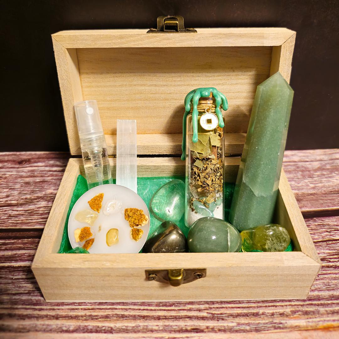 Abundance & Prosperity Spell Box: Wealth Manifestation Crystal Ritual Kit