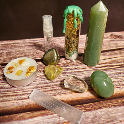 Abundance & Prosperity Spell Box: Wealth Manifestation Crystal Ritual Kit