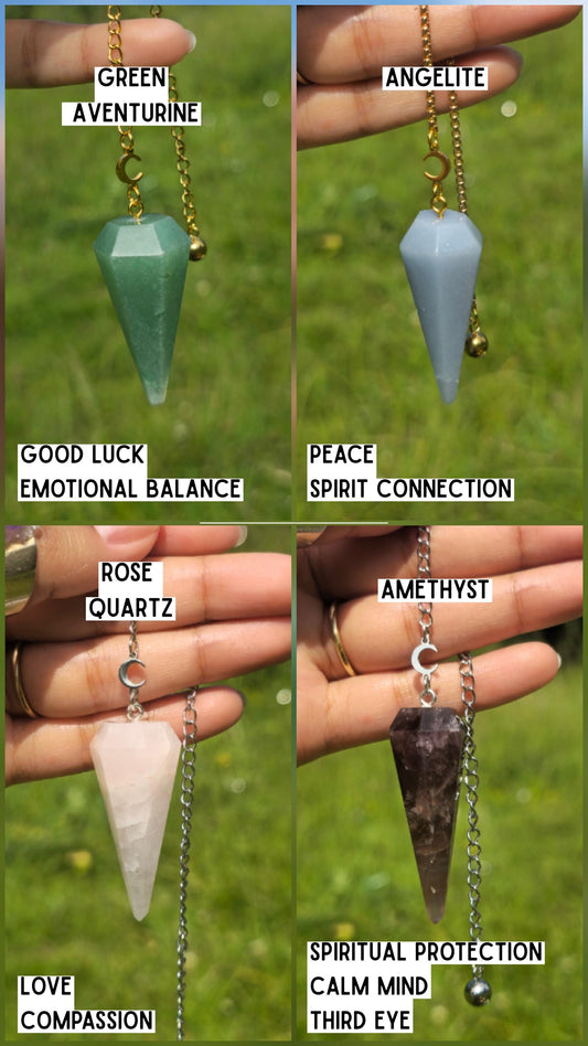 Custom Crystal Pendulum: Choose Your Stone & Chain