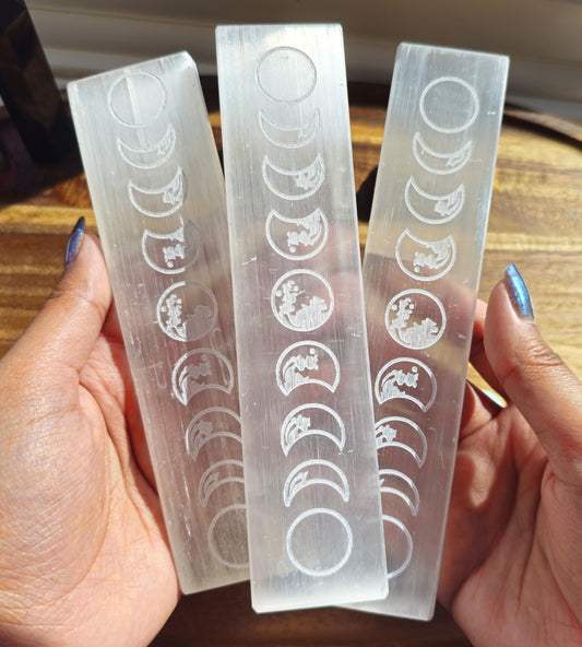 Moon Phase Selenite Charging Wand